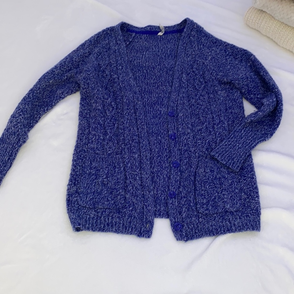Blue cardigan